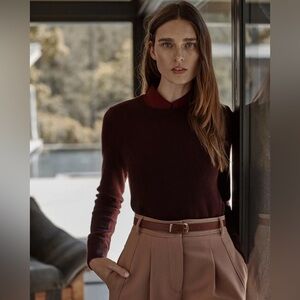 NWT Quince Mongolian Cashmere Crewneck
Sweater in burgundy